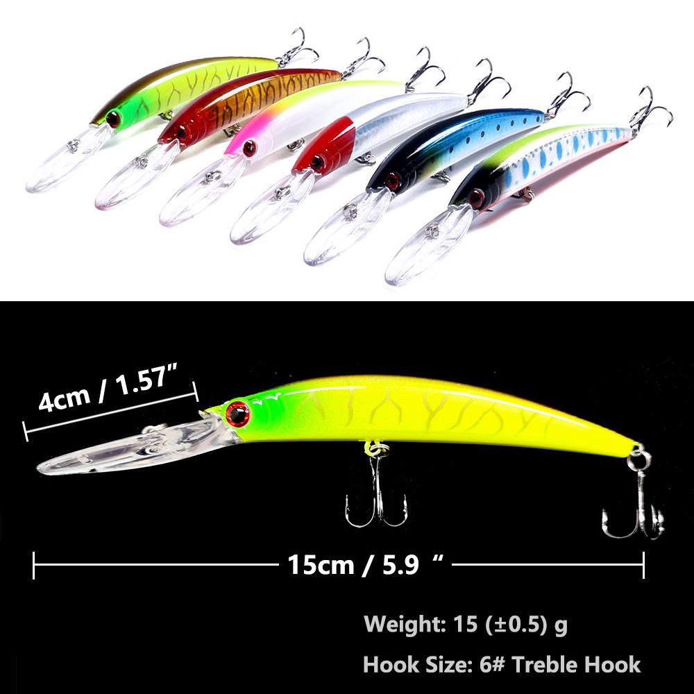 1PCS 15cm 15g  Deep Diving Jer - Fishing Lure Crankbait review and price