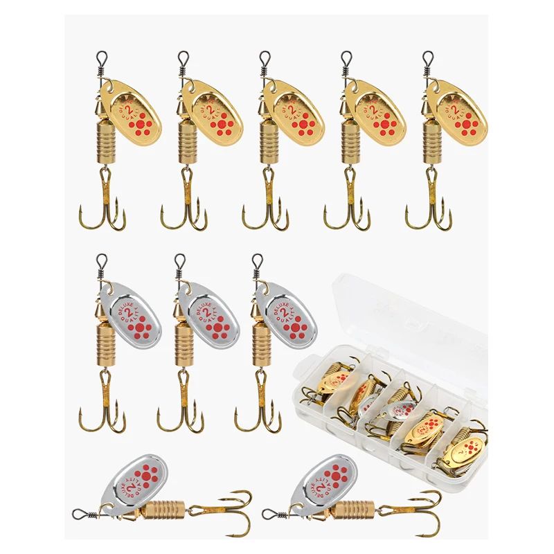 JSFUN 10pcs Spinner Lure Set w - Fishing Lure Blade Bait review and price