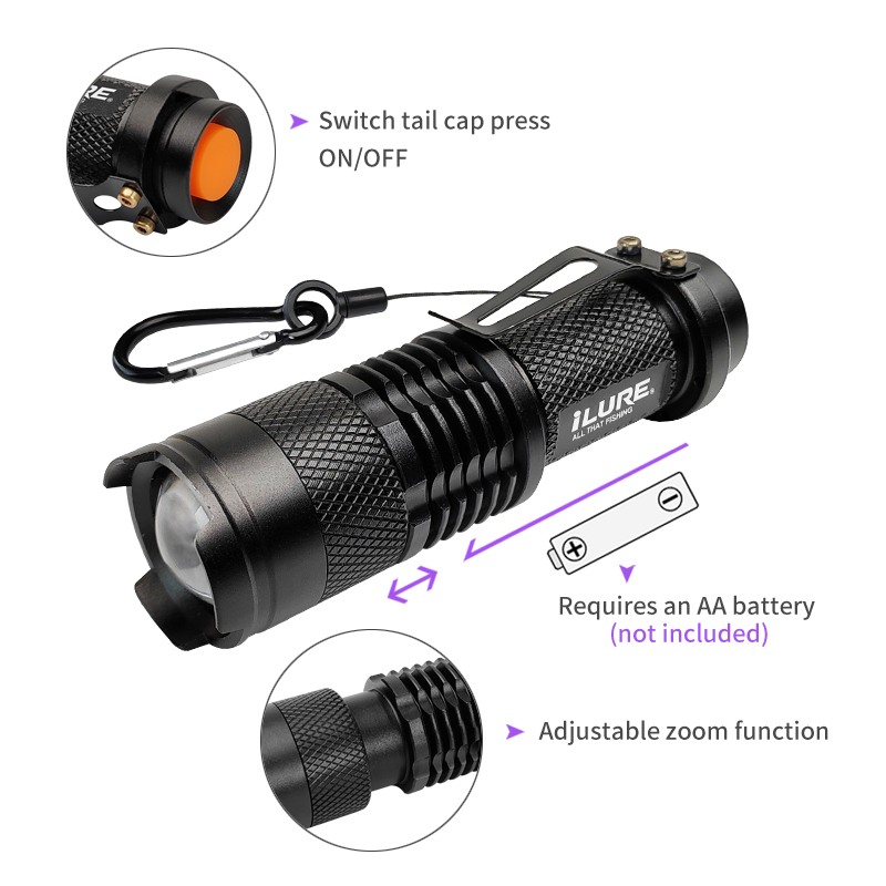 Mini UV Flashlight 395nm Ultra - Fishing Lure Jig review and price