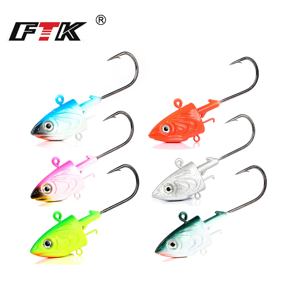 FTK 2PCS Jig Head Fishing Hook - Fishing Lure Soft Plastic review and price