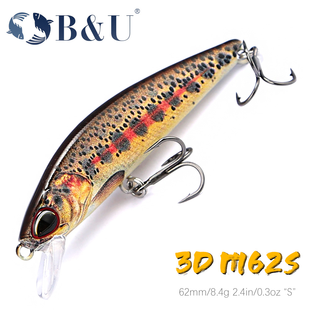 B&U 62mm 8.4g Sinking Minnow W - Fishing Lure Jerkbait review and price