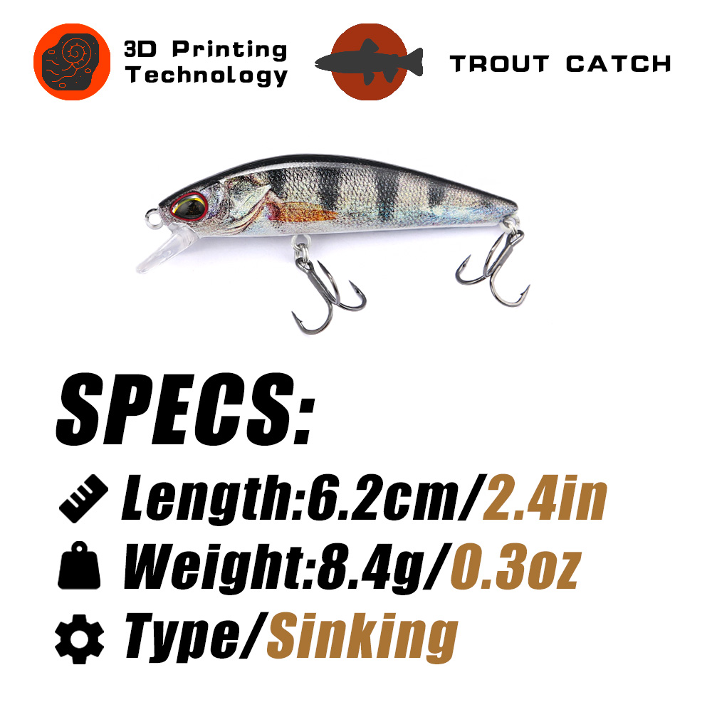 B&U 62mm 8.4g Sinking Minnow W - Fishing Lure Jerkbait review and price